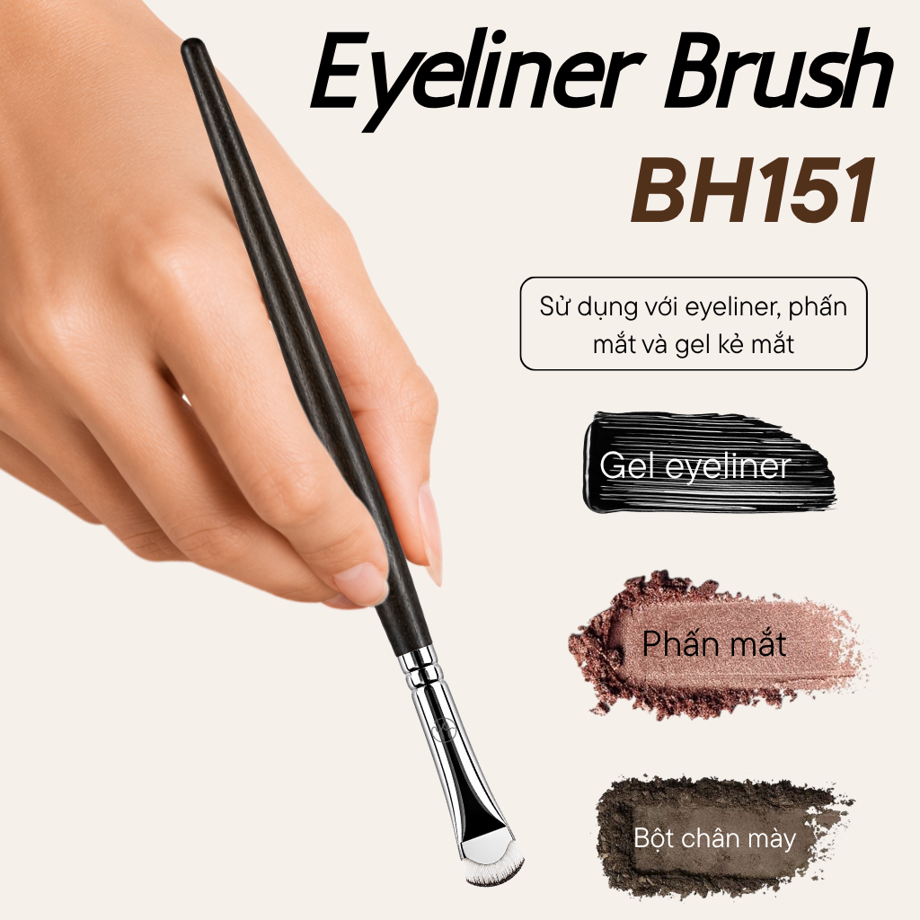 Cọ Kẻ Bọng Mắt Hình Lưỡi Liềm Kẻ Liner Mí Dưới BH Cosmetics Eyeliner Brush BH151